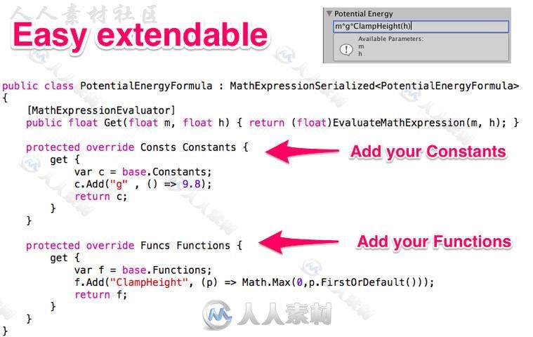 微小的检查器数学表达式工具编辑器扩充Unity素材资源