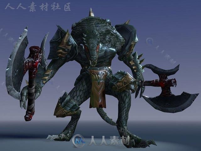 蜥蜴人妖怪生物角色3D模型Unity素材资源