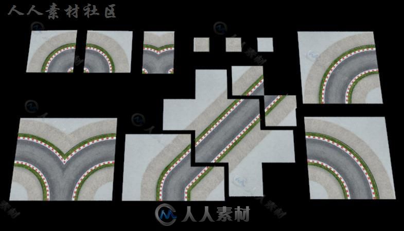 赛道施工工具包赛道和车道环境3D模型Unity素材资源