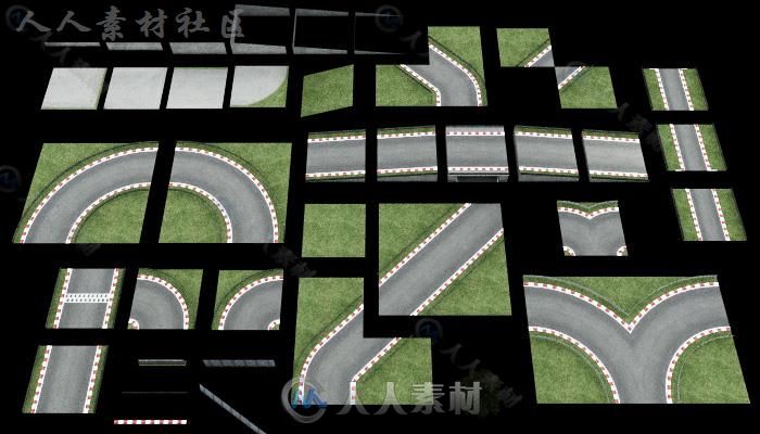 赛道施工工具包赛道和车道环境3D模型Unity素材资源