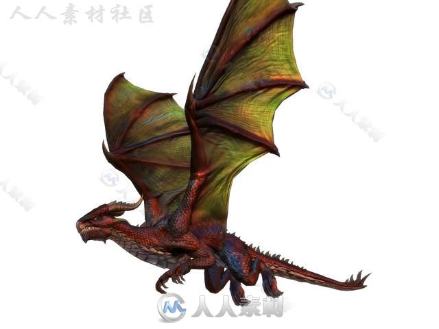 幻想飞龙生物角色3D模型Unity素材资源