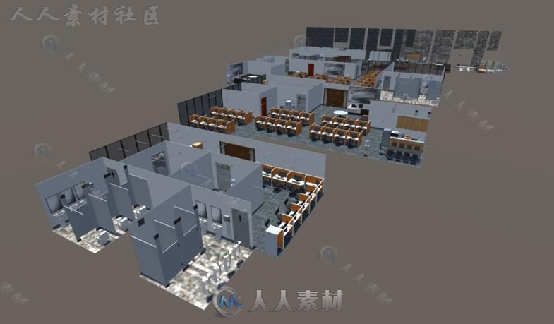 常见的物品家具和办公楼环境3D模型Unity素材资源