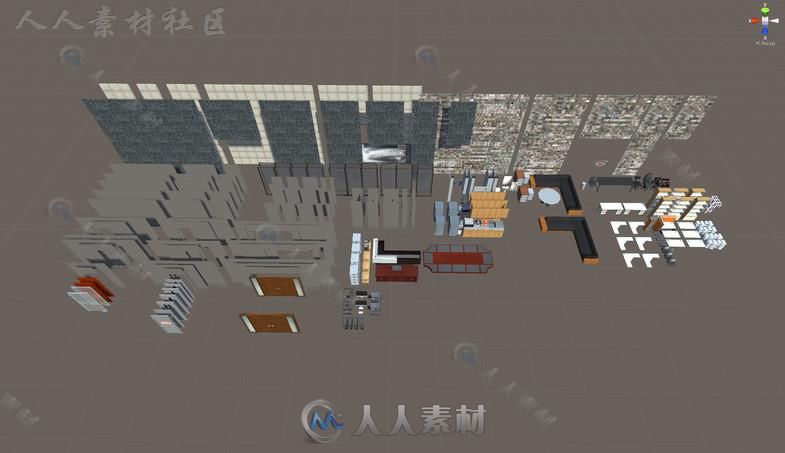 常见的物品家具和办公楼环境3D模型Unity素材资源