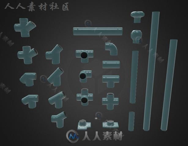 PBR模块化栏杆扶手工业道具3D模型Unity素材资源