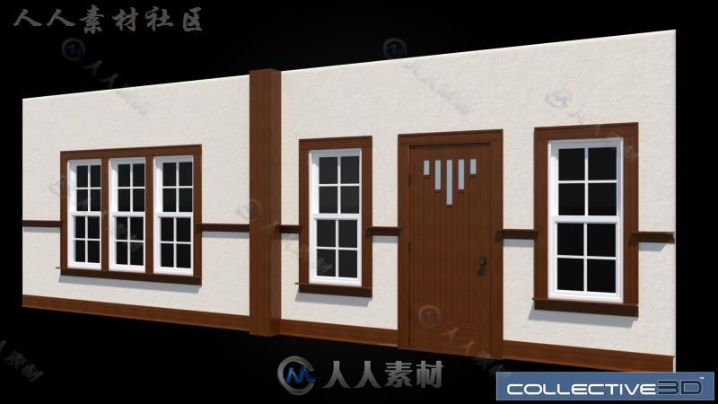 房间的墙壁和门窗纹理3D模型合辑