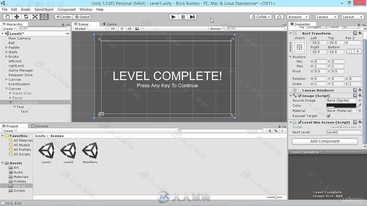 Unity中编程技术入门训练视频教程 UDEMY LEARN TO PROGRAM BY MAKING GAMES IN UNITY