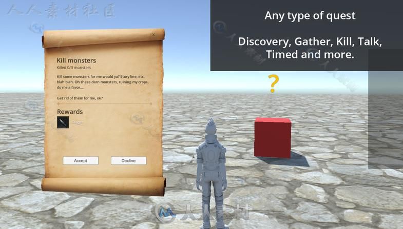 非常灵活的任务成就和对话系统GUI脚本Unity素材资源