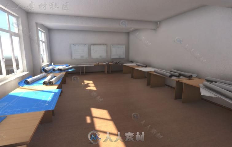 完整的展示室蓝图3D模型Unity素材资源