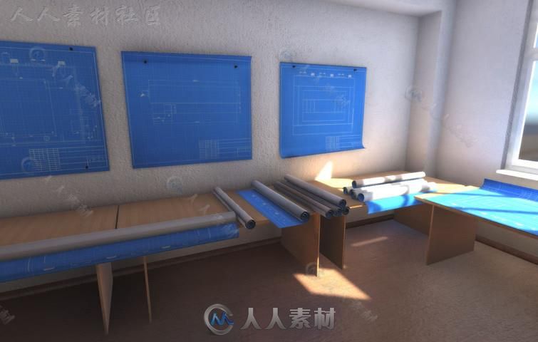 完整的展示室蓝图3D模型Unity素材资源