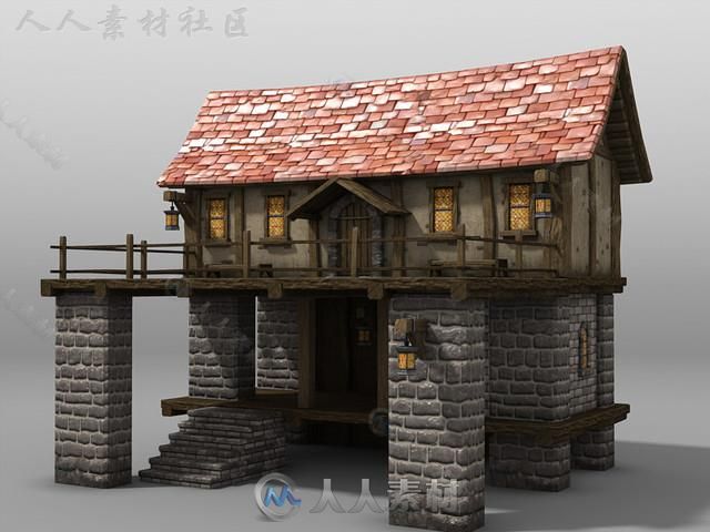 冒险家幻想村庄3D模型Unity游戏素材资源