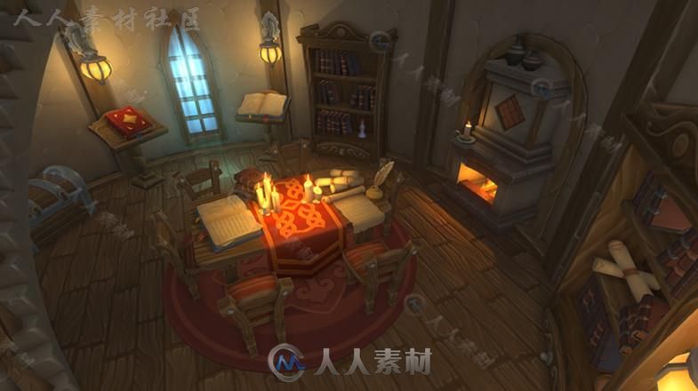 炼金术士的房屋内部场景幻想环境3D模型Unity游戏素材资源