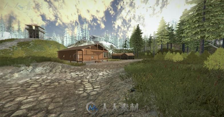 高山树林场景环境3D模型Unity游戏素材资源