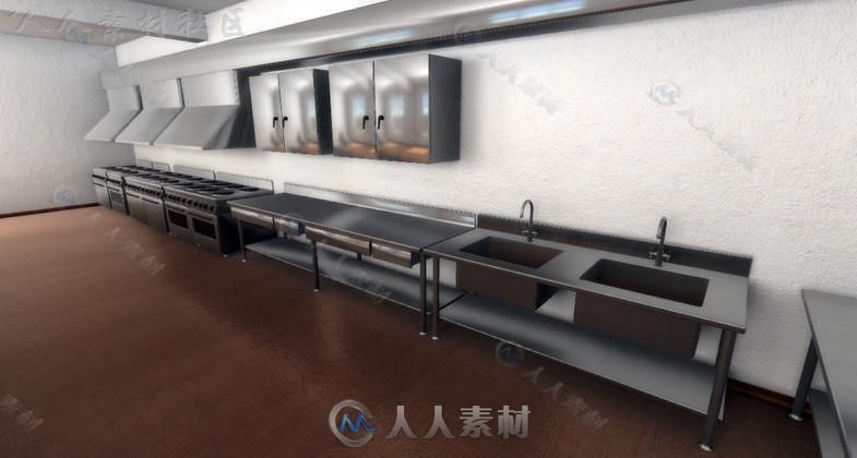 厨房家具道具3D模型Unity游戏素材资源