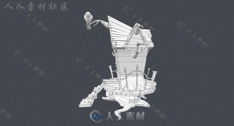 恐怖森林木房子幻想环境3D模型Unity游戏素材资源