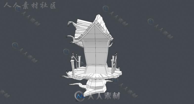 恐怖森林木房子幻想环境3D模型Unity游戏素材资源