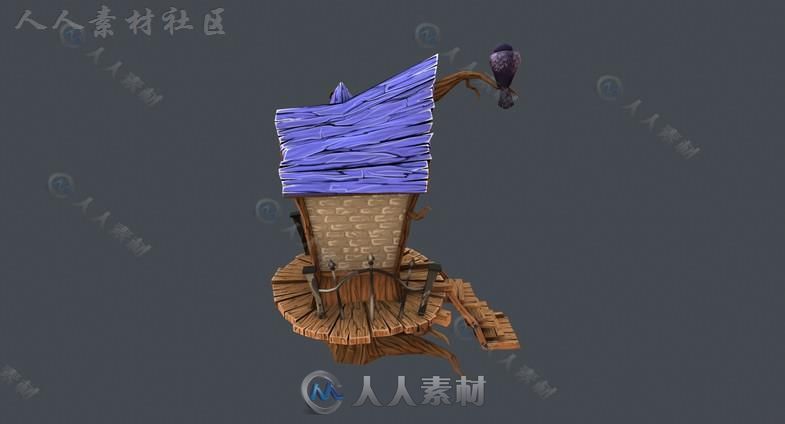 恐怖森林木房子幻想环境3D模型Unity游戏素材资源