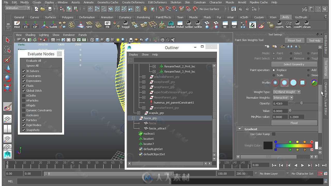 Maya肌肉与骨骼大师级训练视频教程 CGCIRCUIT SKINING WITH NCLOTH PART I