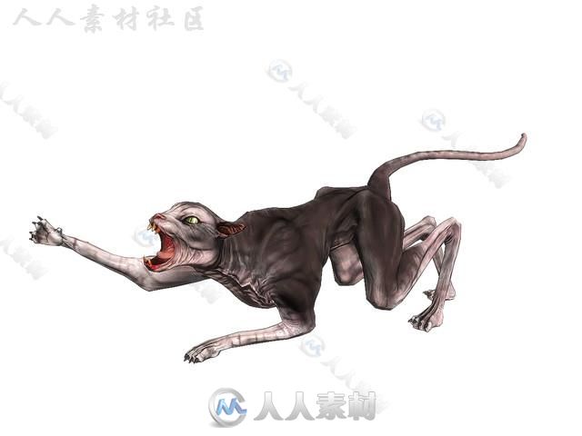 恐怖的恶魔猫生物角色3D模型Unity游戏素材资源