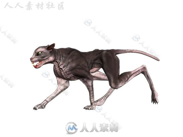 恐怖的恶魔猫生物角色3D模型Unity游戏素材资源