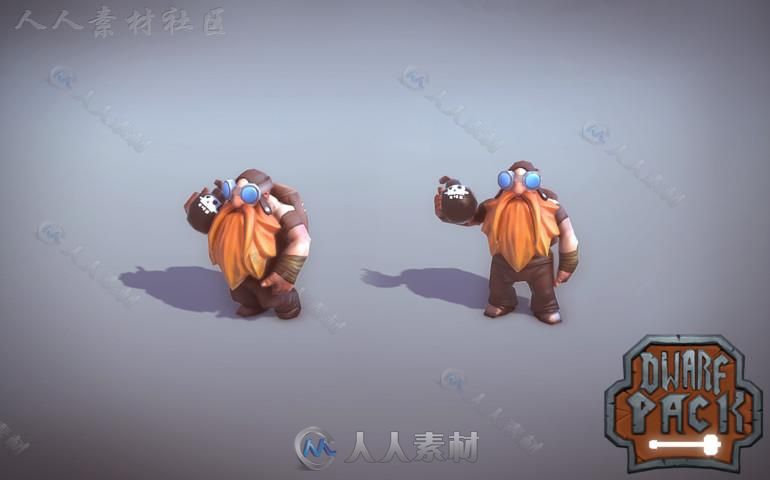 矮人族幻想人形生物角色3D模型Unity游戏素材资源