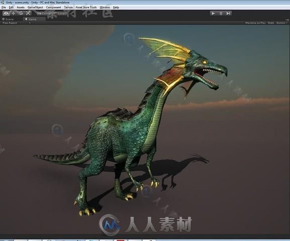 幻想动画恐龙生物角色3D模型Unity游戏素材资源