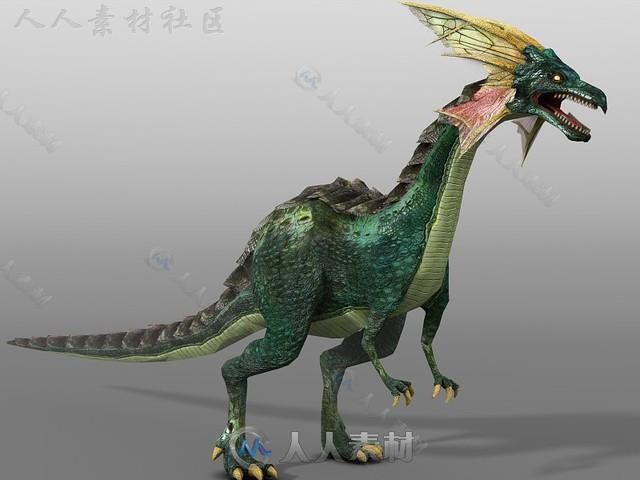 幻想动画恐龙生物角色3D模型Unity游戏素材资源