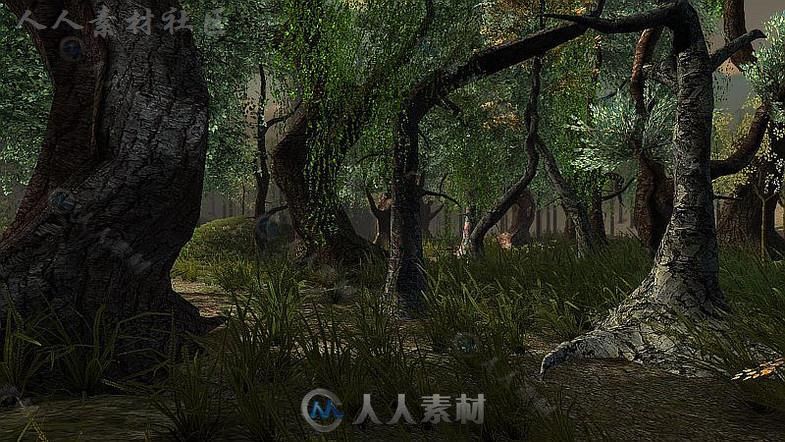 独特的幻想树植物3D模型Unity游戏素材资源