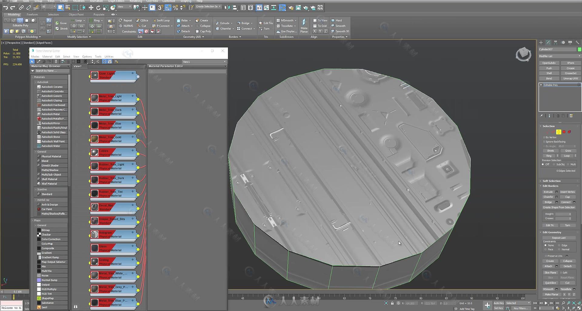 3dsMax科幻穿梭机建模与纹理制作视频教程 GUMROAD ADVANCED TILING TECHNIQUES FOR...