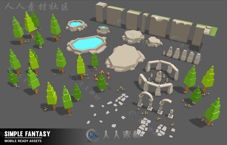 幻想美丽的卡通环境3D模型Unity游戏素材资源