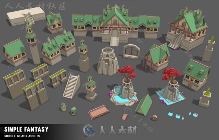 幻想美丽的卡通环境3D模型Unity游戏素材资源