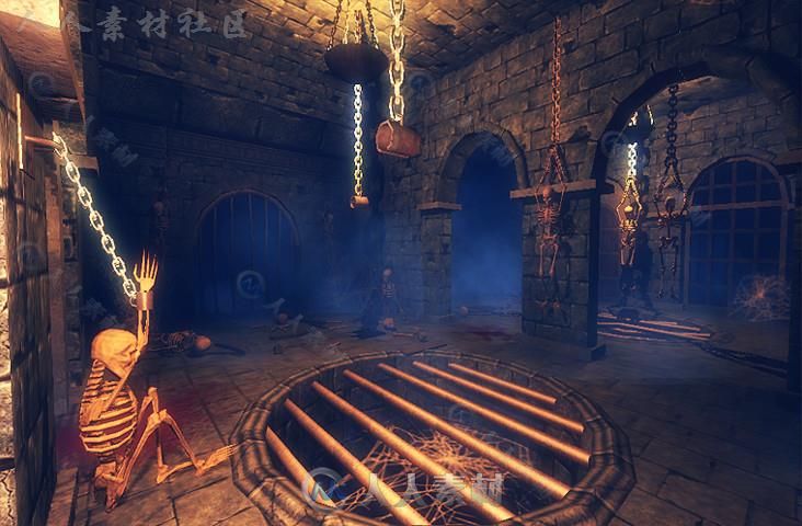 哥特式地牢地下城环境3D模型Unity游戏素材资源