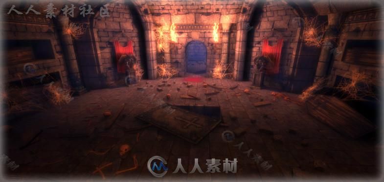 哥特式地牢地下城环境3D模型Unity游戏素材资源