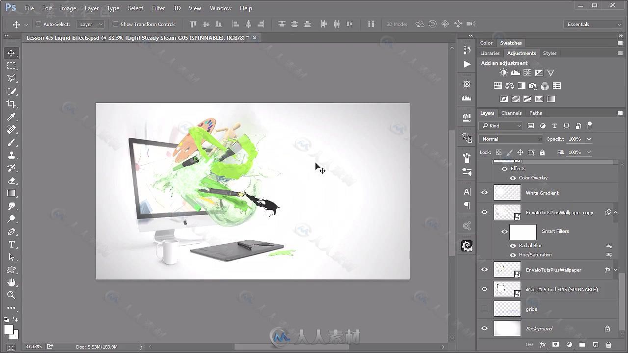 PS中3D智能对象PixelSquid插件视频教程 TUTSPLUS HOW TO USE THE PIXELSQUID PLUGI...