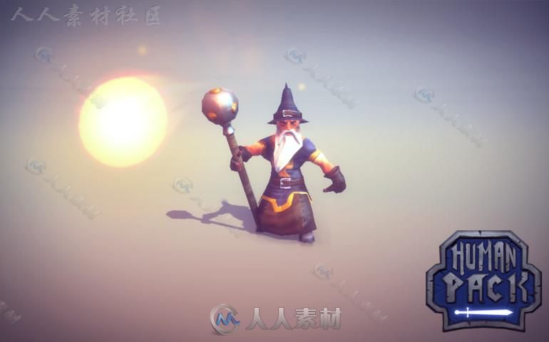 战士弓箭手巫师和牧师幻想人形生物角色3D模型Unity游戏素材资源