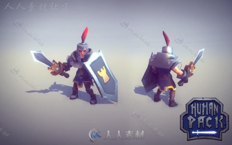 战士弓箭手巫师和牧师幻想人形生物角色3D模型Unity游戏素材资源