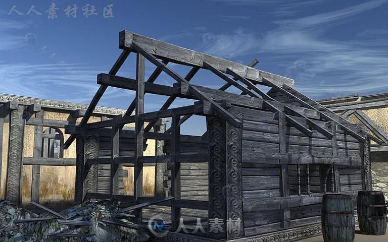 中世纪遗迹历史环境3D模型Unity游戏素材资源