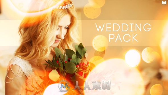 唯美浪漫粒子光斑婚礼幻灯片标题动画AE模板 Videohive Wedding Titles Slideshow L..