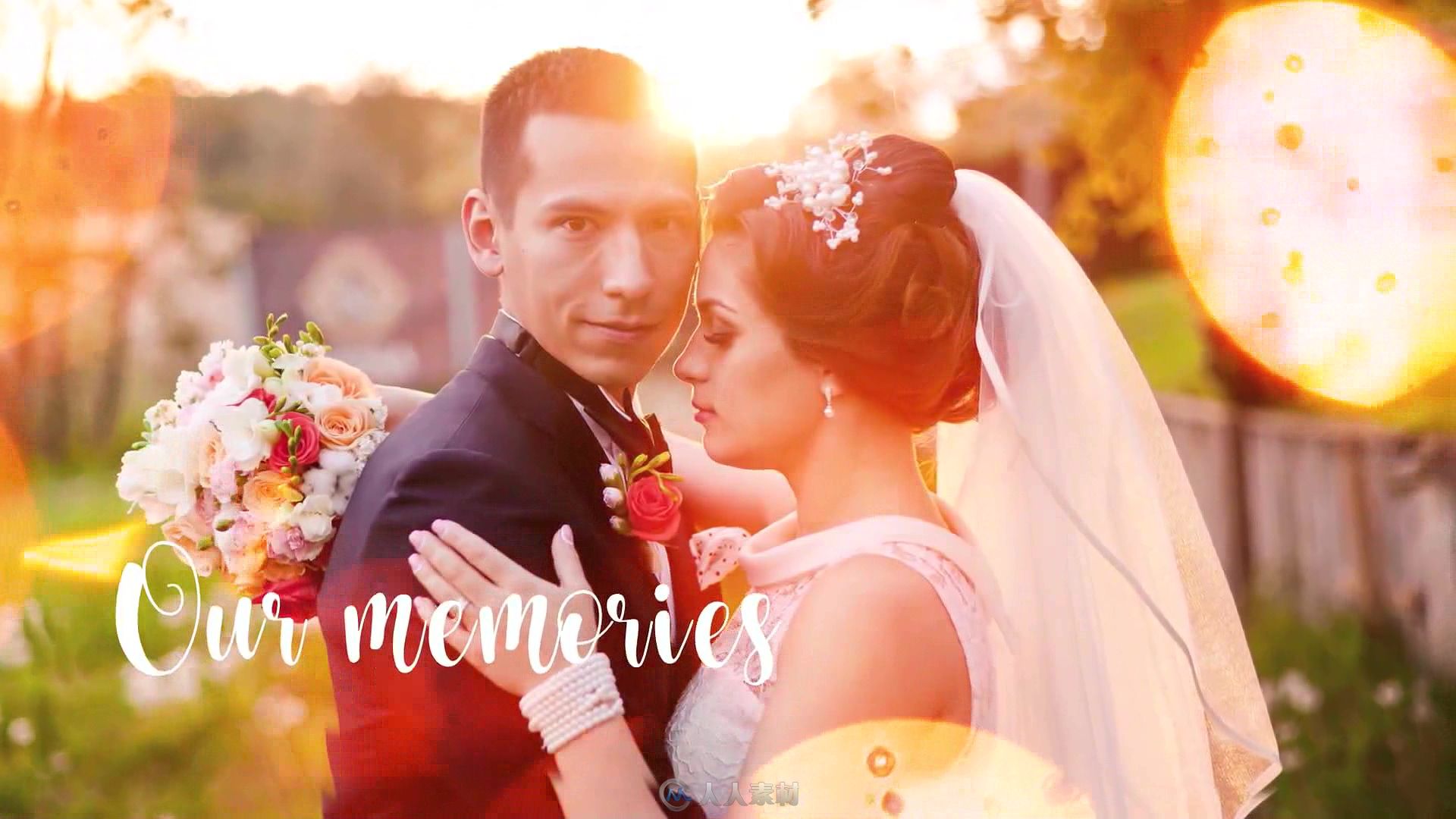 唯美浪漫粒子光斑婚礼幻灯片标题动画AE模板 Videohive Wedding Titles Slideshow L..