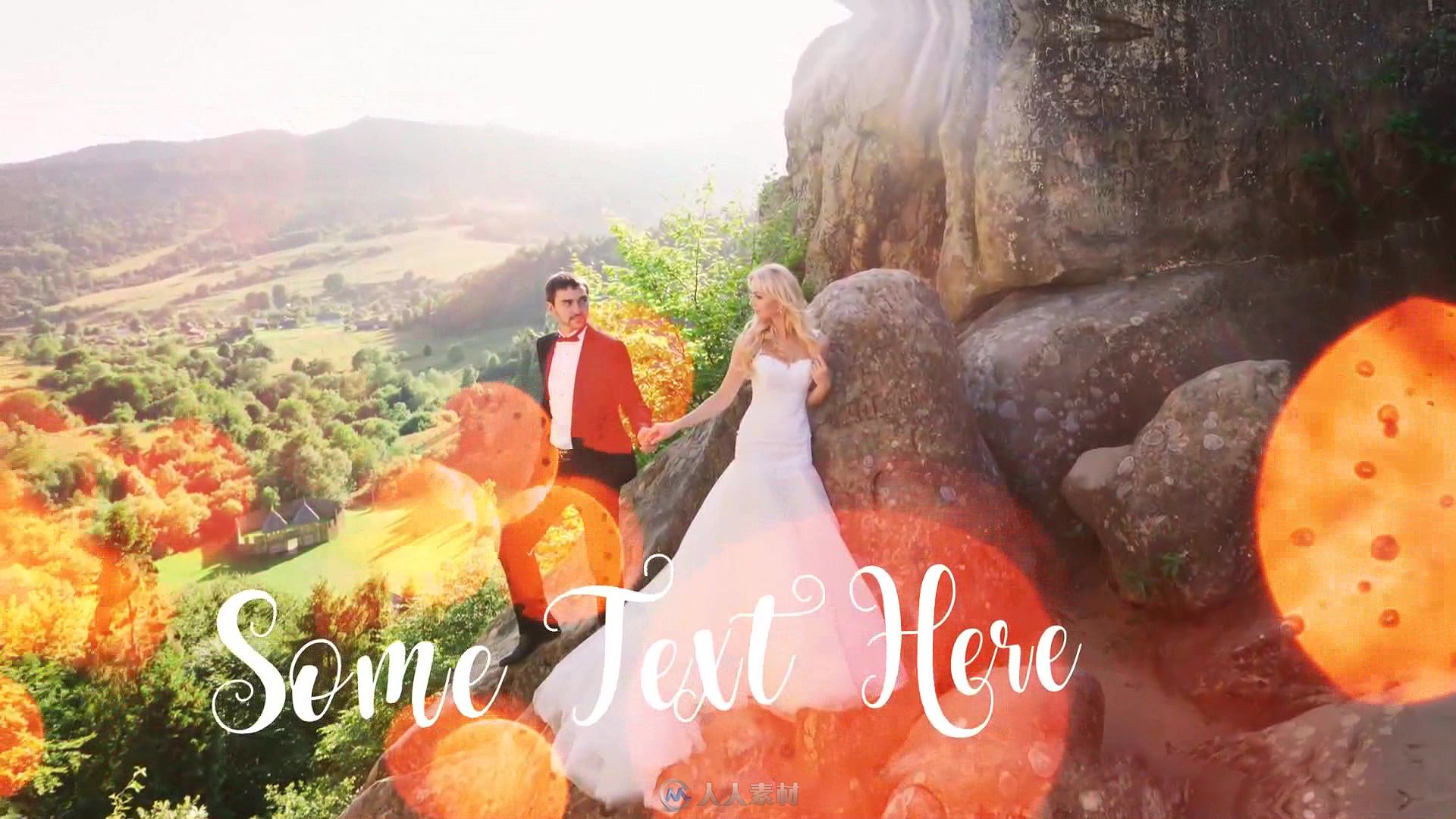 唯美浪漫粒子光斑婚礼幻灯片标题动画AE模板 Videohive Wedding Titles Slideshow L..