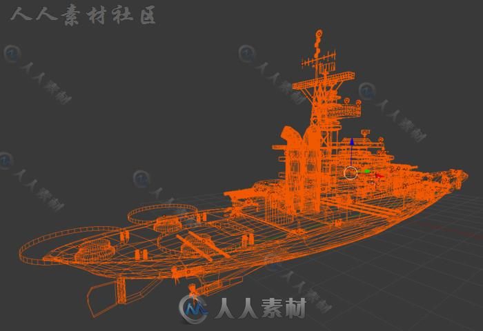 现代未来派战舰海上车辆3D模型Unity游戏素材资源