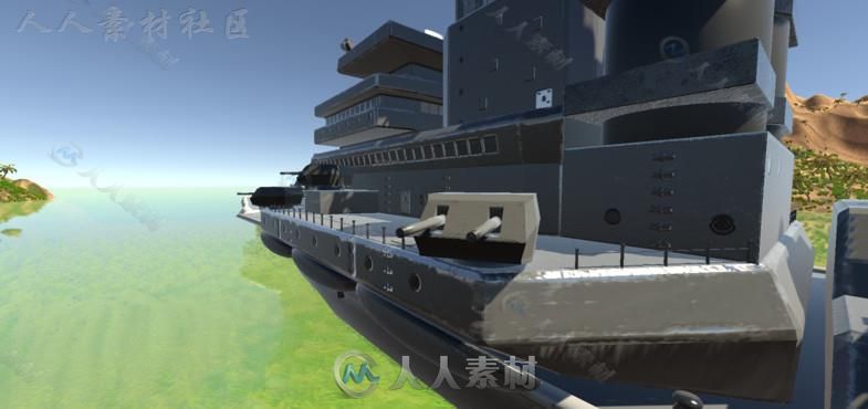 现代未来派战舰海上车辆3D模型Unity游戏素材资源