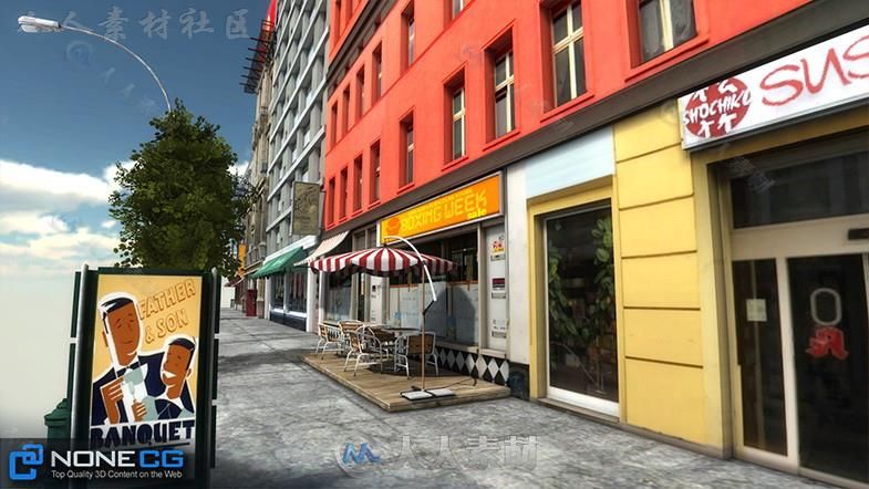 现实纽约市街区7城市环境3D模型Unity游戏素材资源