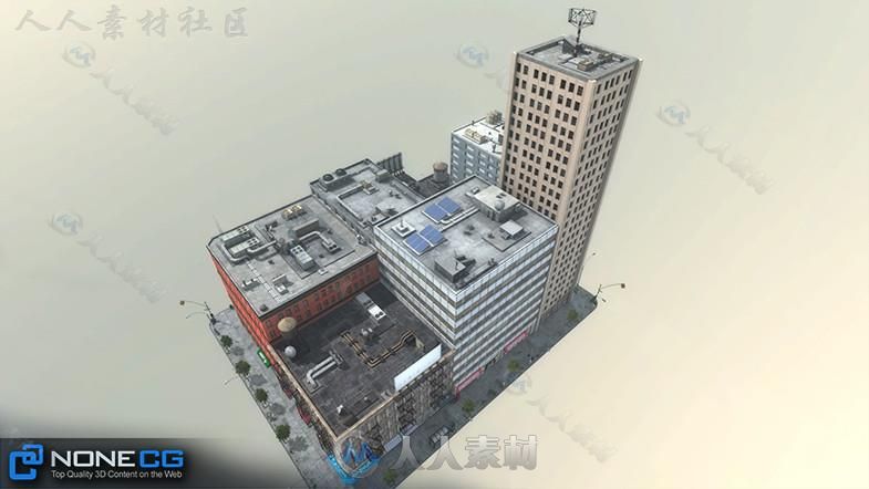 现实纽约市街区7城市环境3D模型Unity游戏素材资源