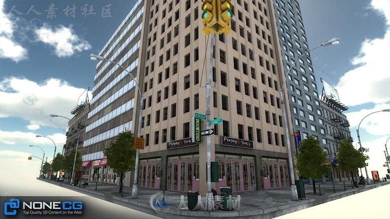 现实纽约市街区7城市环境3D模型Unity游戏素材资源