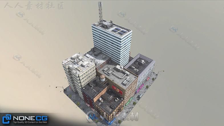 现实纽约市街区5城市环境3D模型Unity游戏素材资源