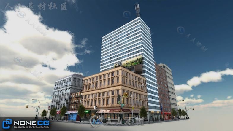 现实纽约市街区5城市环境3D模型Unity游戏素材资源