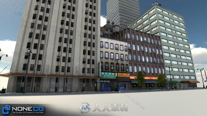 现实纽约市街区4城市环境3D模型Unity游戏素材资源