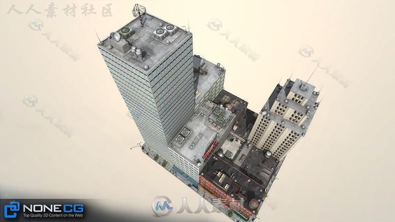 现实纽约市街区4城市环境3D模型Unity游戏素材资源