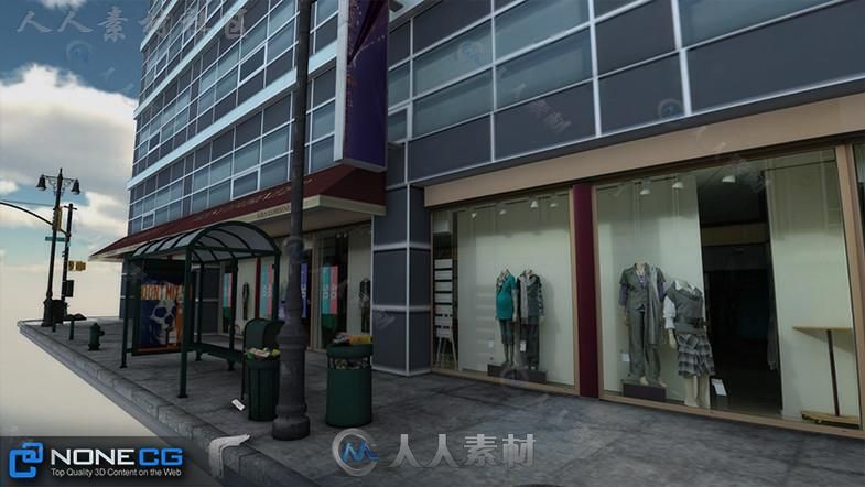 现实纽约市街区1城市环境3D模型Unity游戏素材资源