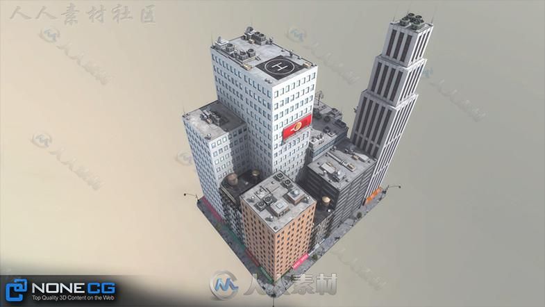 现实纽约市街区1城市环境3D模型Unity游戏素材资源